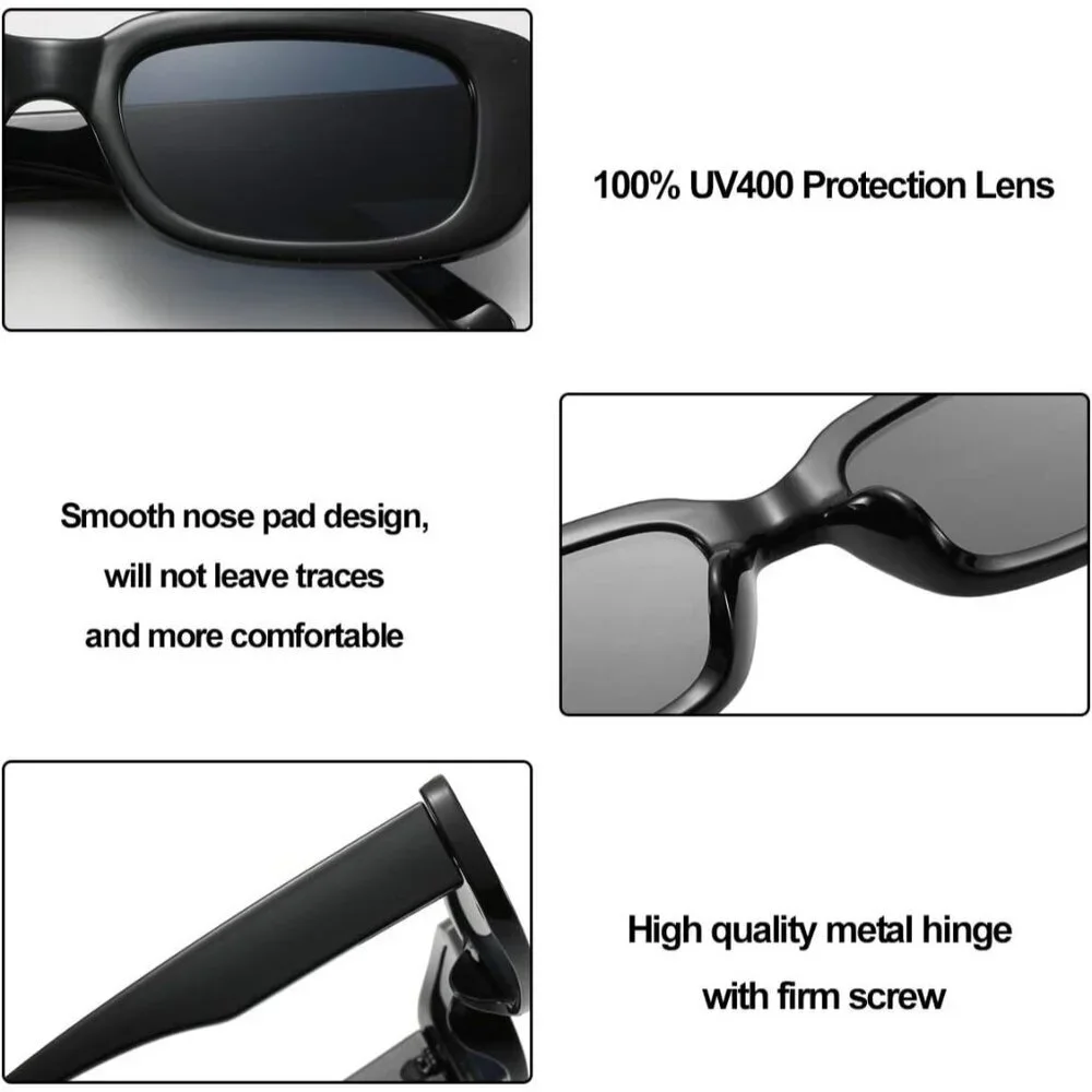 Trendy Rectangle Leopard Brown Sunglasses Women Men Retro Square Fashion Shades